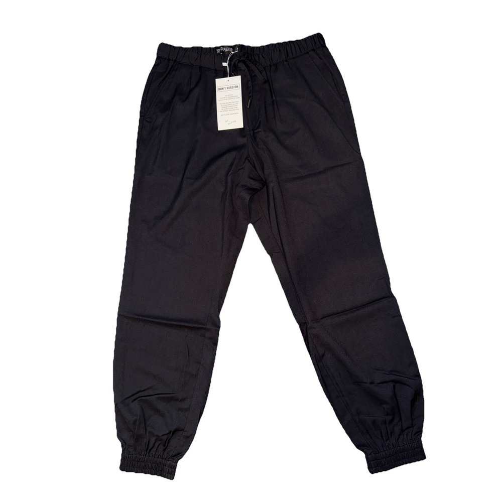 WILDFANG The Empower Drawstring Jogger Black Pants L Career Workwear Travel NWT